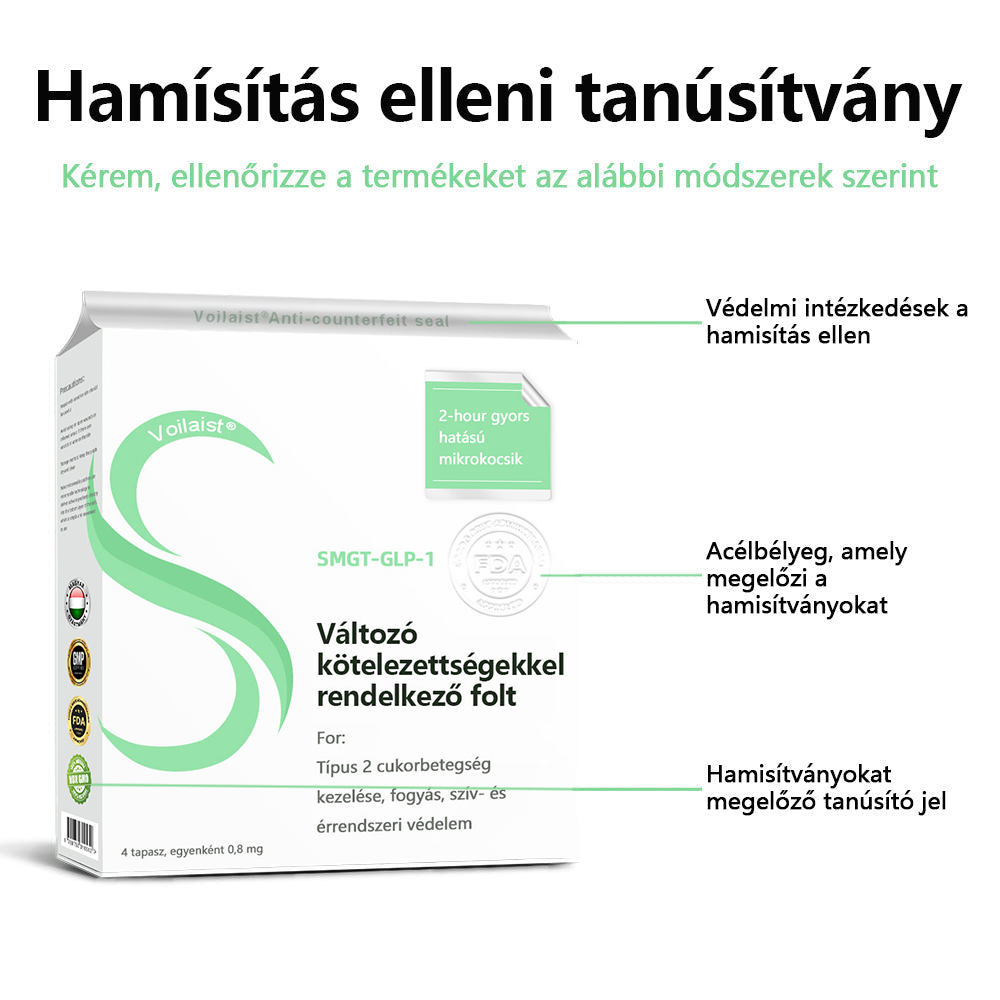 🍏Voilaist® SMGT-GLP-1 Nano Mikrotűs Tapasz (Fájdalommentes, hosszan tartó, kezeli a cukorbetegséget, az elhízást és a szív- és érrendszeri betegségeket)