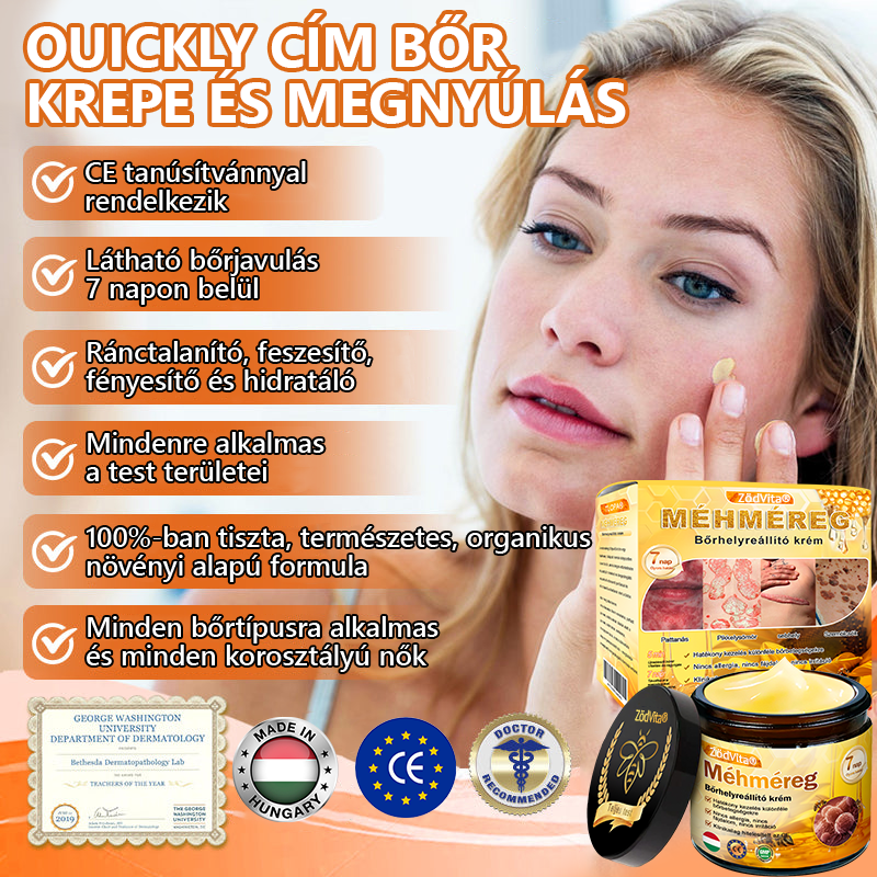 🌟 ZödVita® Méhméreg Bőr Helyreállító Krém 🔥Természetes Öregedésgátló, Feszesíti a Bőrt, Csökkenti a Ráncokat– 50ml