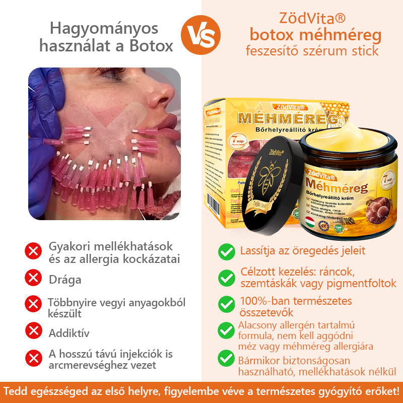 ZödVita® Méhméreg Bőr Helyreállító Krém 🔥Természetes Öregedésgátló, Feszesíti a Bőrt, Csökkenti a Ráncokat– 50ml