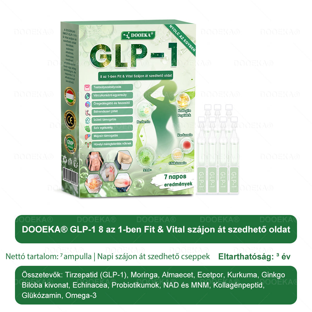 🛍️🛍️🛍️DOOEKA® GLP-1 8 az 1-ben Fit & Vital Szájon át szedhető oldat – ⏰Napi egyszer, 7 nap alatt látható változás / Elhízás, szív- és érrendszeri egészség, cukorbetegség, alvási apnoe, bélrendszer egészsége, ízületi problémák és még sok más esetén
