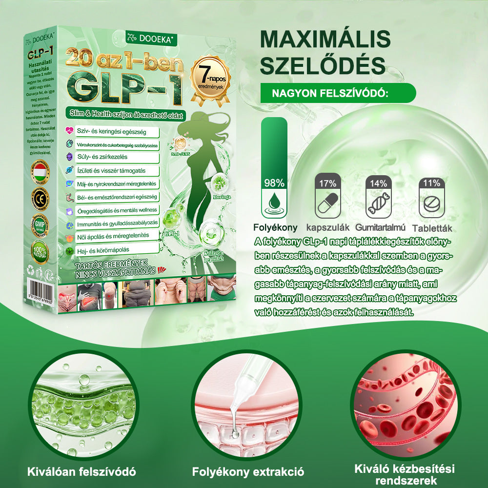 🍐DOOEKA® GLP-1 20-az-1 Slim & Health Orális Oldat – Egyszerű napi használat, látványos eredmény 7 nap alatt, 100 milliárd aktív probiotikummal ✅ testsúlykezelés, szív-, cukorbetegség-, bél- és női egészség, feszes bőr, energia.